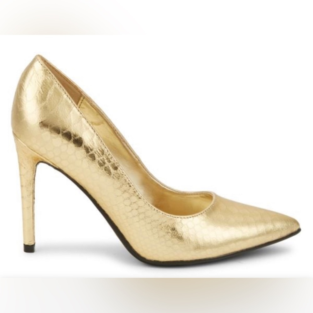 GUESS 🆕 Gold Metallic Pumps. Size 8.5. - Picture 2 of 3